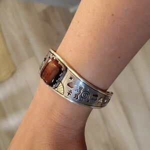 Carolyn Pollack Relios Sterling 14K Cuff Bracelet